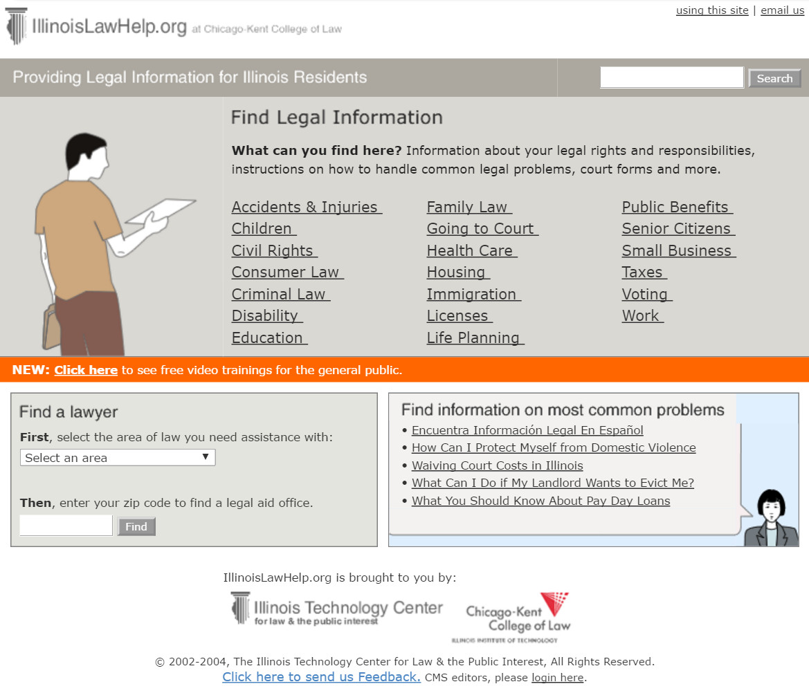ILAO's public website circa 2004